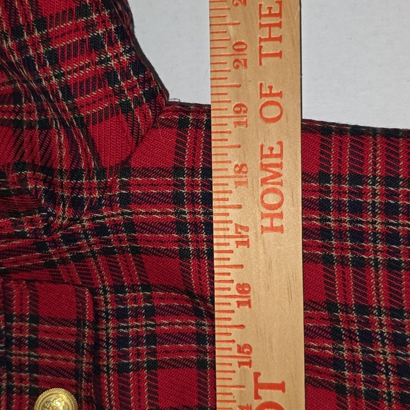 Pendleton 80's Red 100% Wool Tartan Suit Blazer & Pleated Skirt Womens Size 10P - Picture 13 of 15